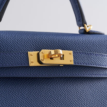 Hermès Kelly Mini Epsom Blue Navy Gold Hardware