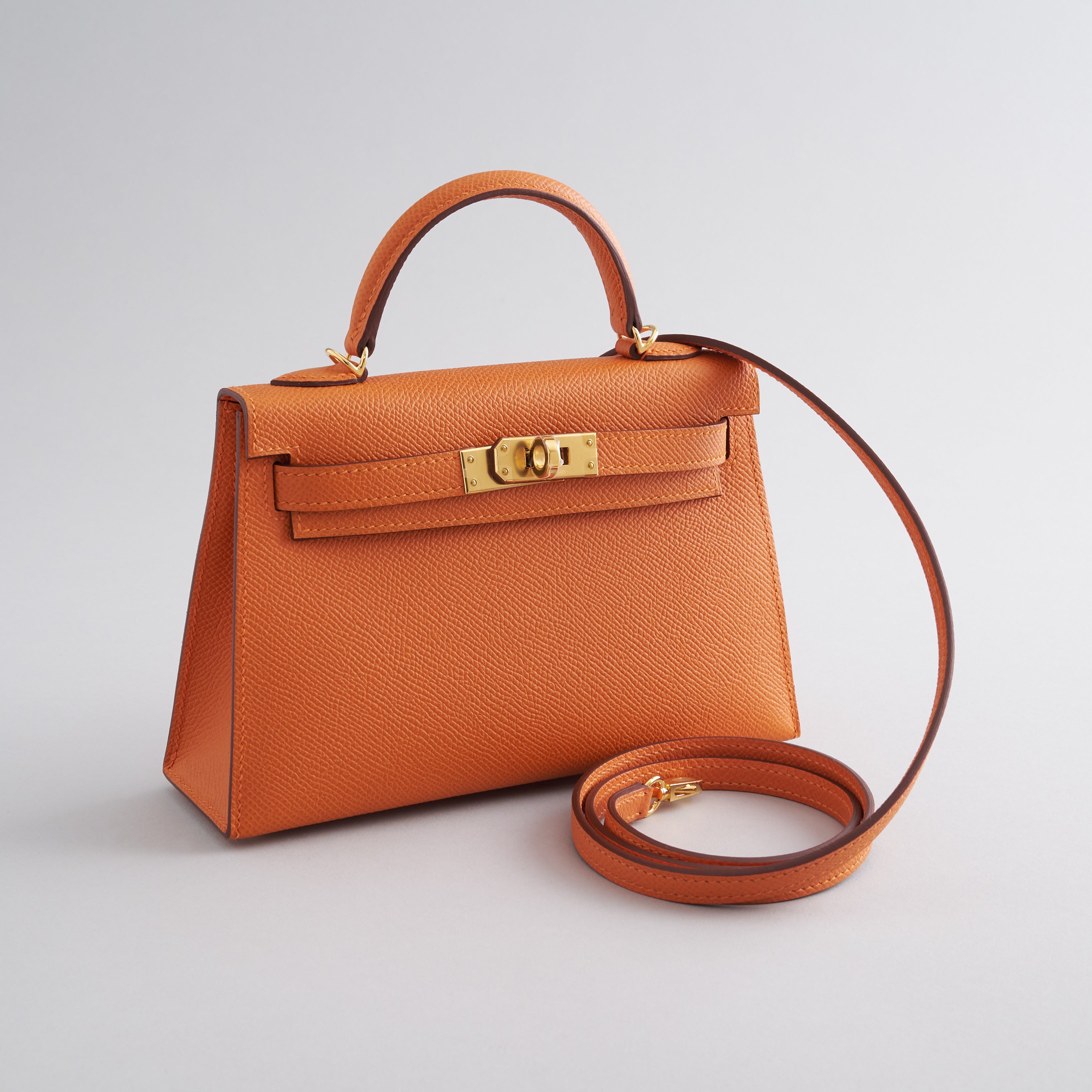 Hermès Kelly Mini Epsom Orange Gold Hardware