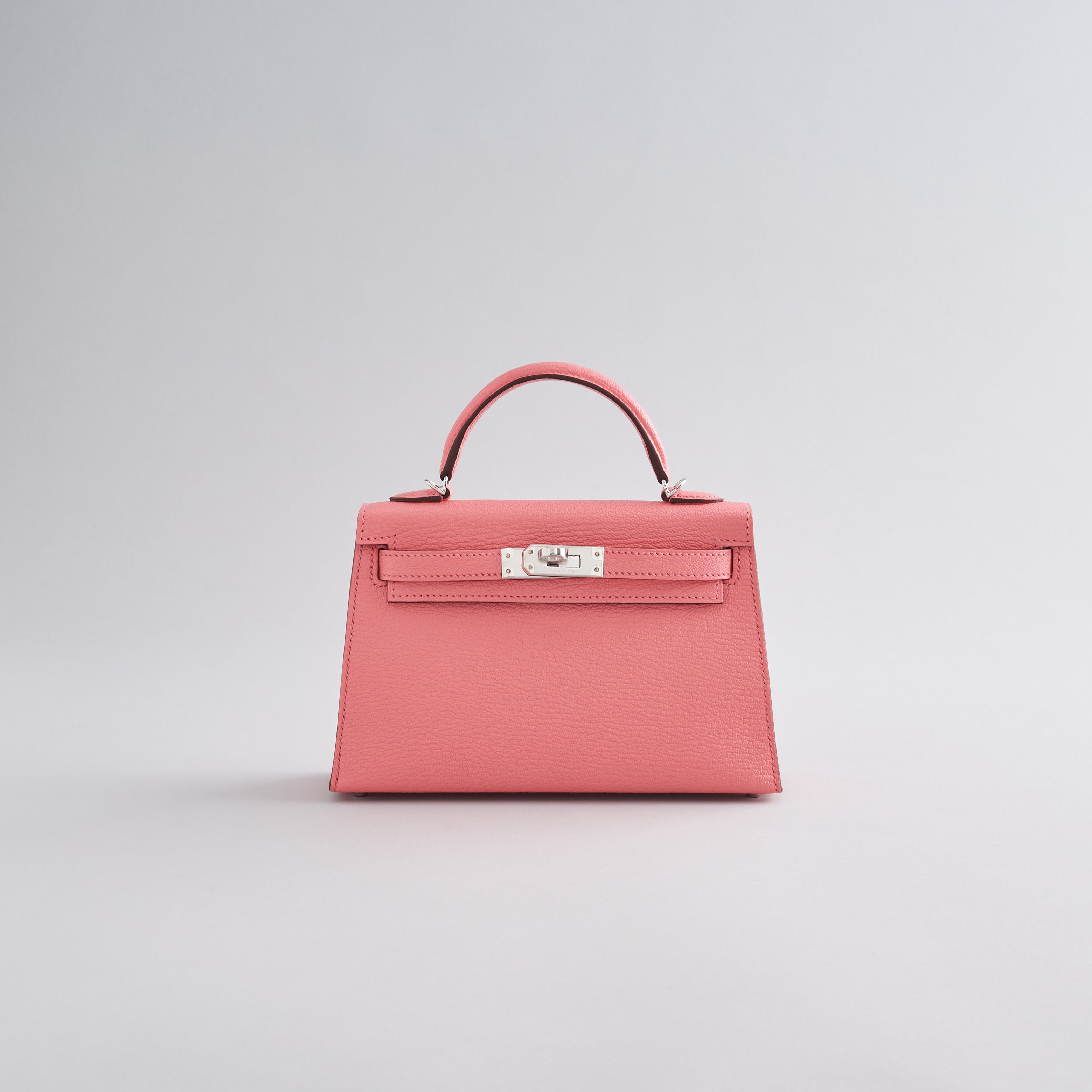 Hermès Kelly Verso Mini Chevre Rose d'Ete/Rouge Venetian Palladium Hardware