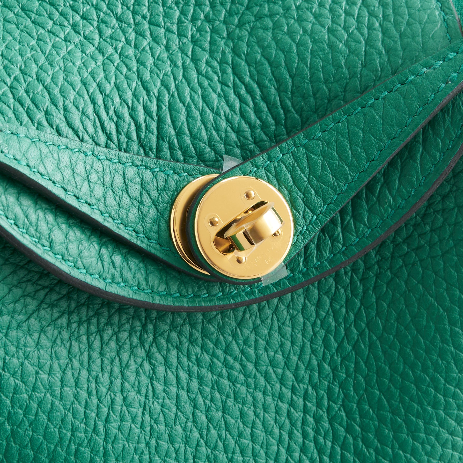 Hermès Lindy 20 Clemence Vert Vertigo Gold Hardware