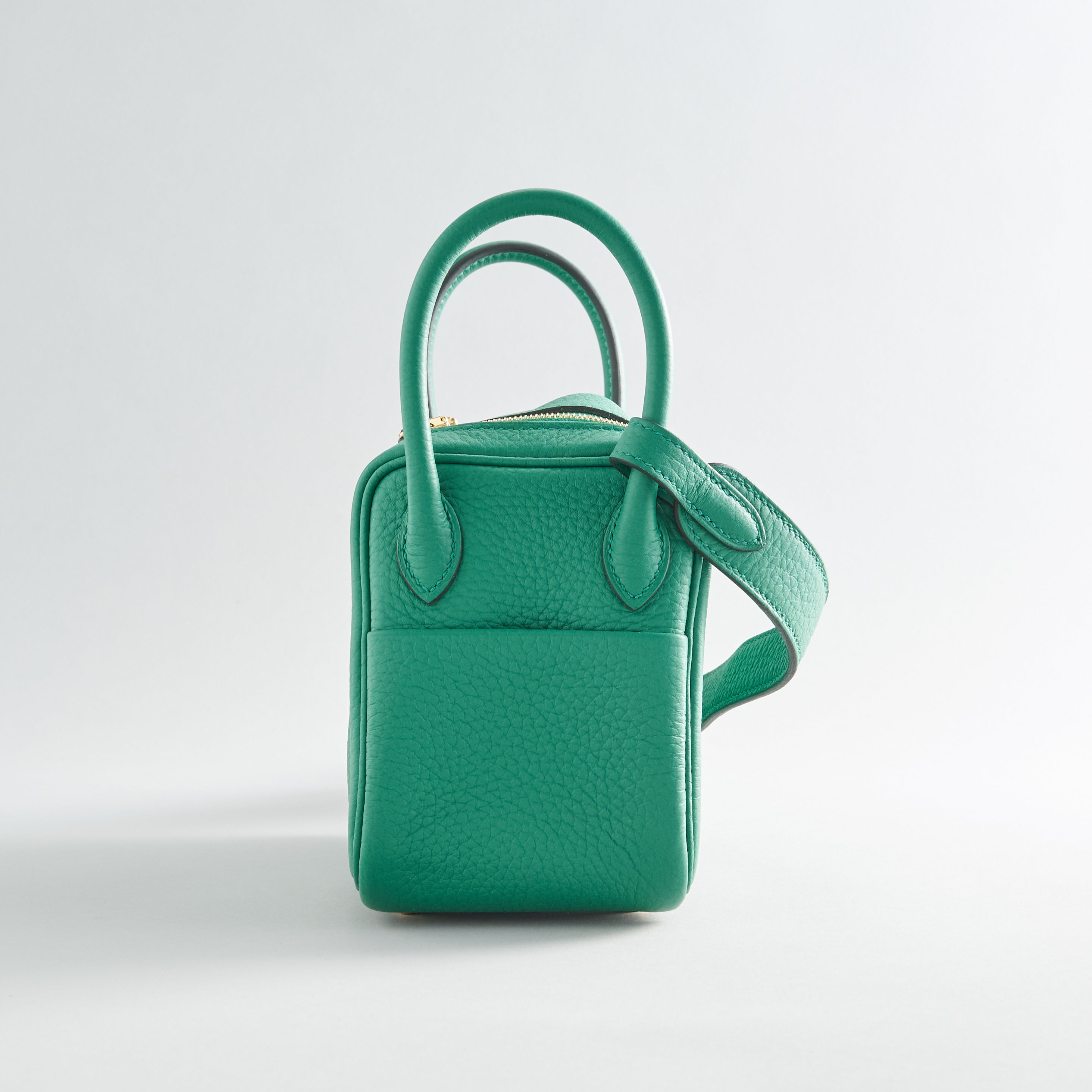 Hermès Lindy 20 Clemence Vert Vertigo Gold Hardware