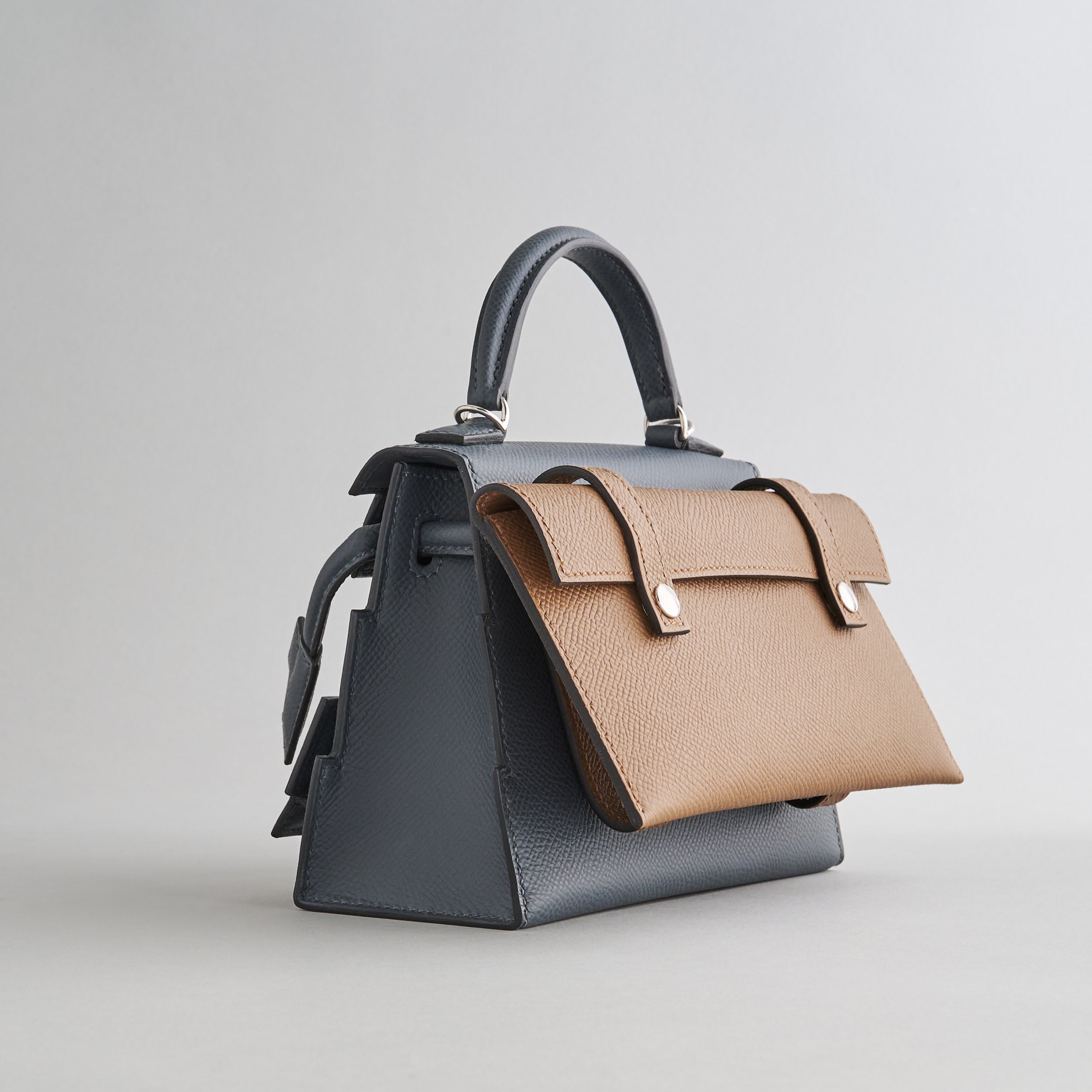 Hermès Kelly Doll Picto Mini Epsom Misty/Black/V Fizz/Alezan Palladium Hardware