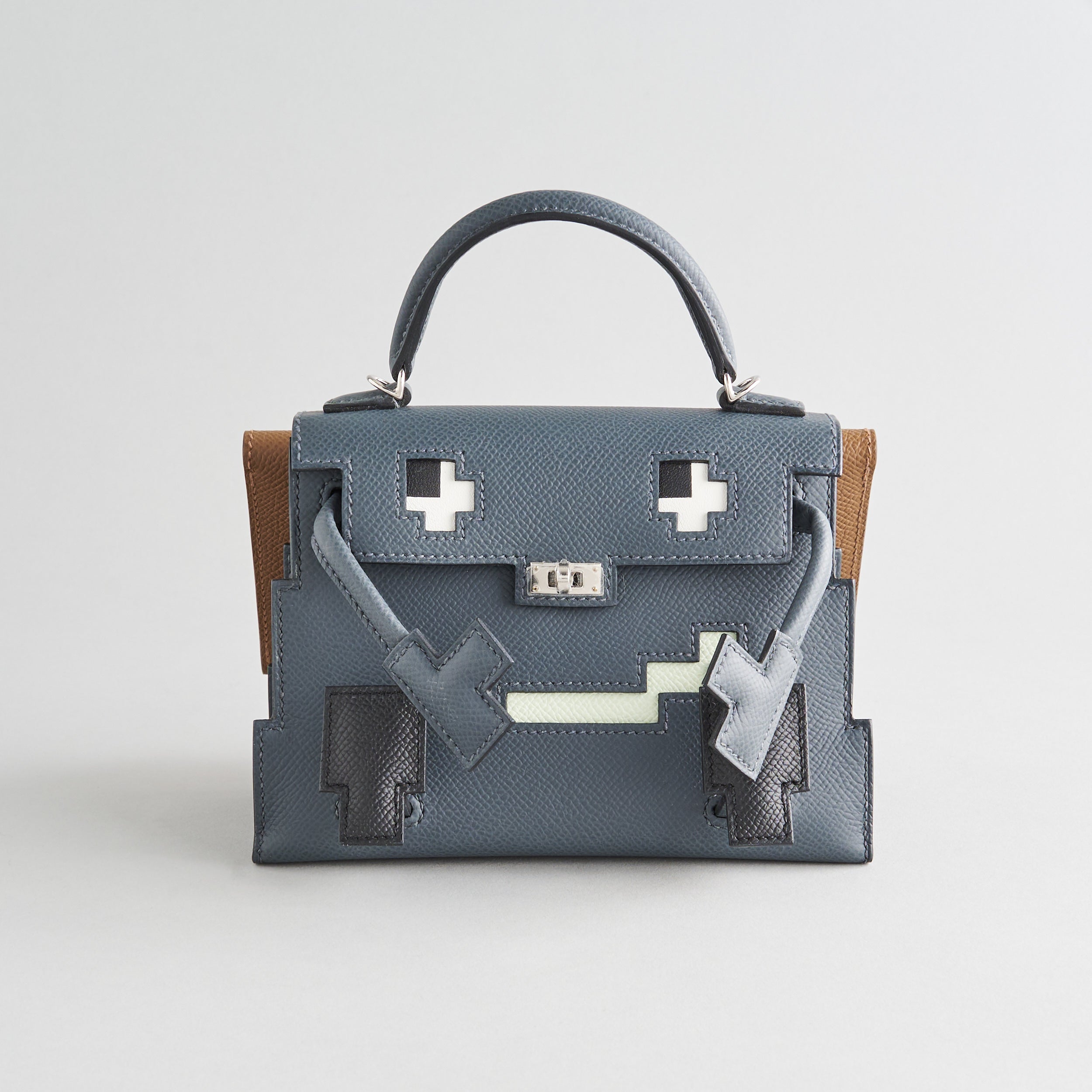 Hermès Kelly Doll Picto Mini Epsom Misty/Black/V Fizz/Alezan Palladium Hardware