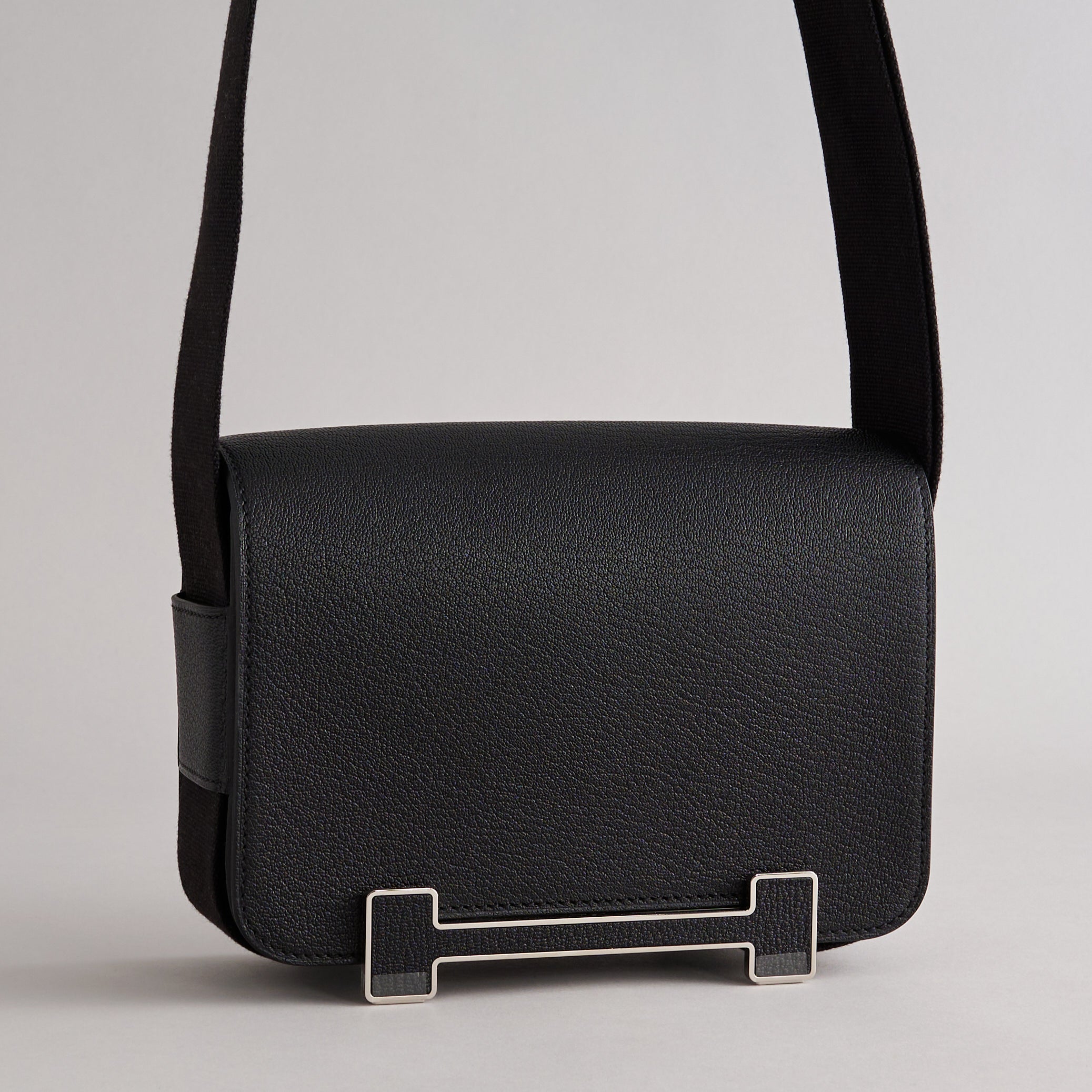 Hermès Geta Bag Chevre Black Palladium Hardware