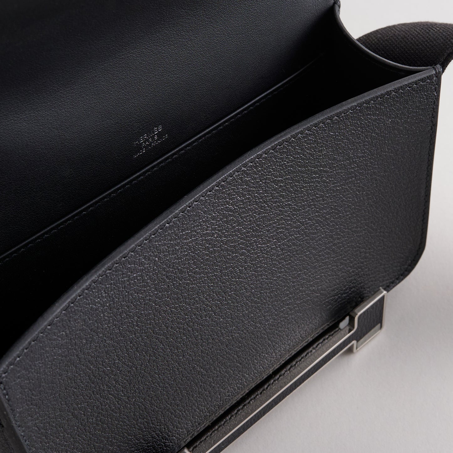 Hermès Geta Bag Chevre Black Palladium Hardware