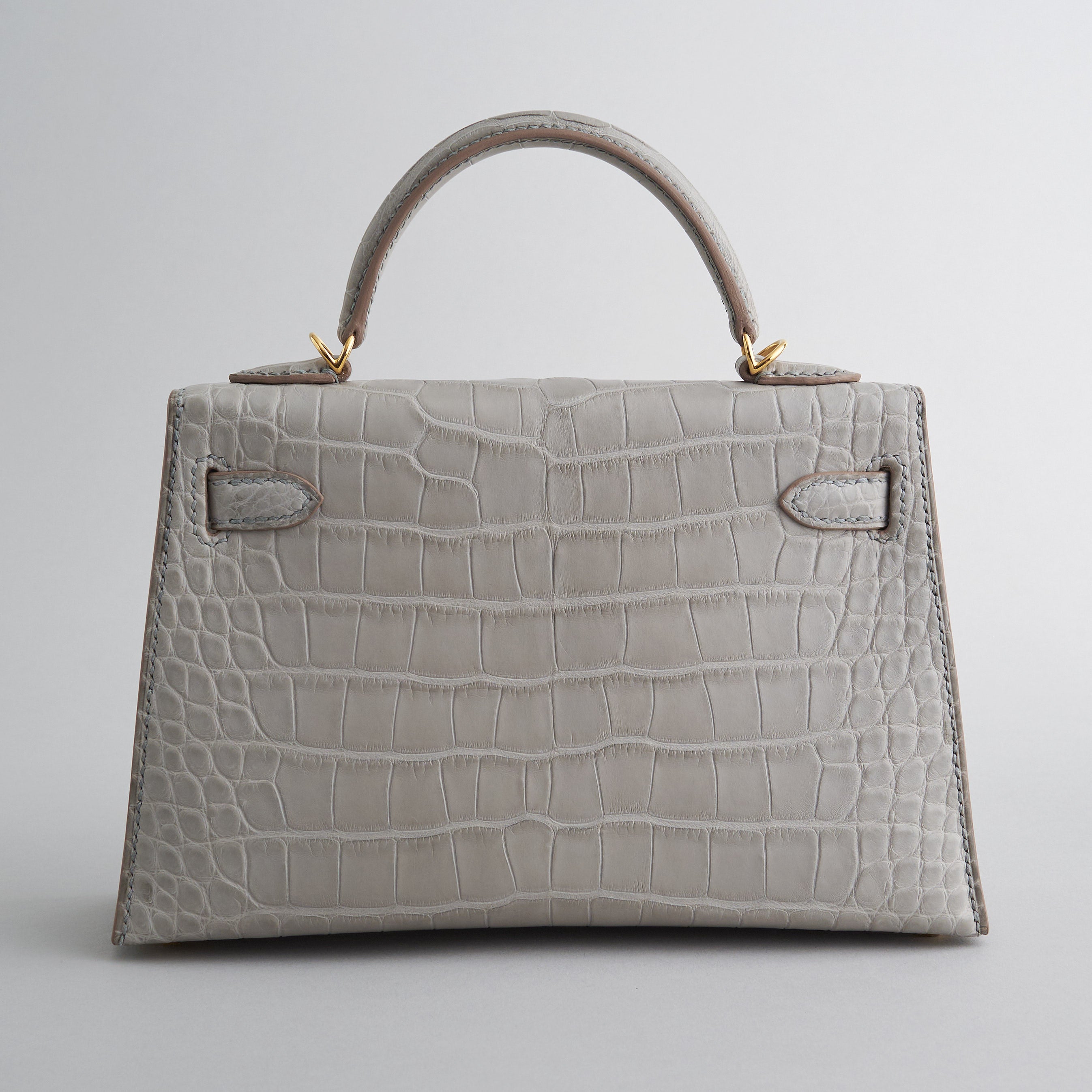 Hermès Kelly Mini Alligator Gris Perle Matte Gold Hardware