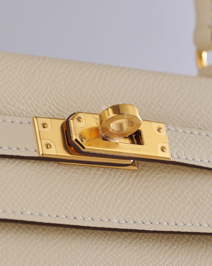 Hermès Kelly 25 Epsom Nata Gold Hardware Sellier