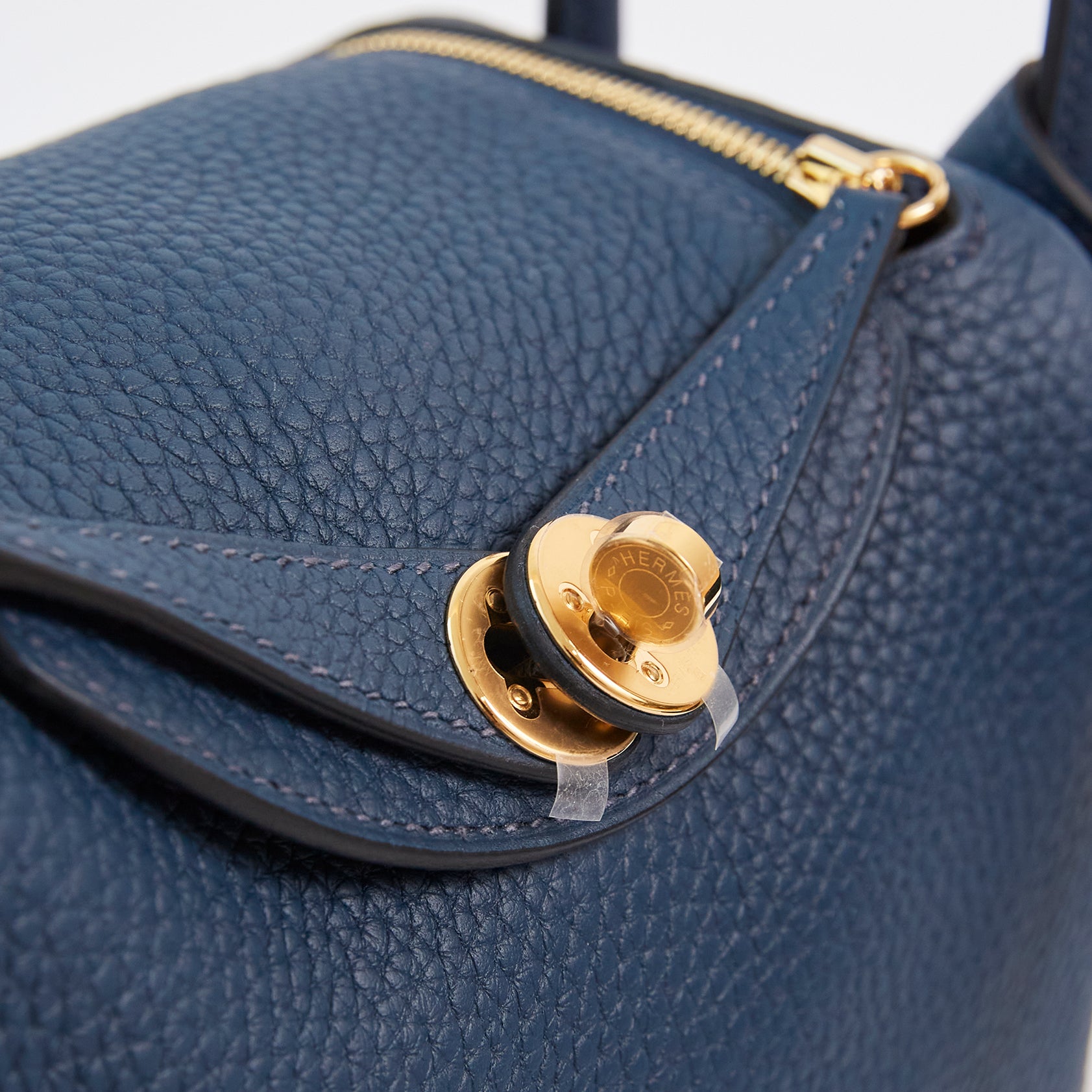 Hermès Lindy 20 Clemence Blue de Prusse Gold Hardware