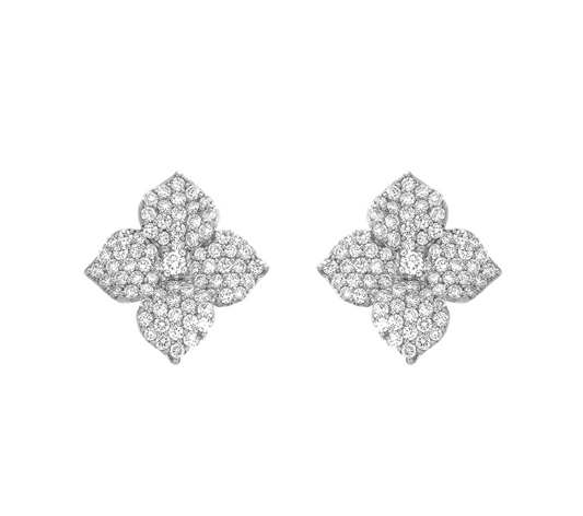 Piranesi Fiore Small Flower Earrings White Gold In Diamond