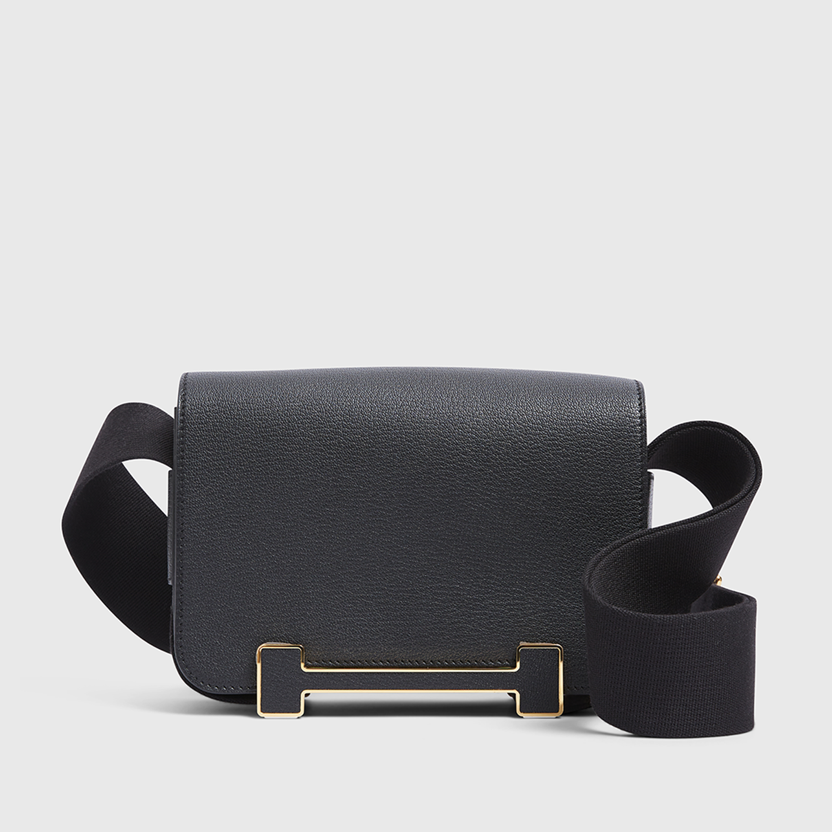 Hermès Geta Bag Chevre Black Gold Hardware