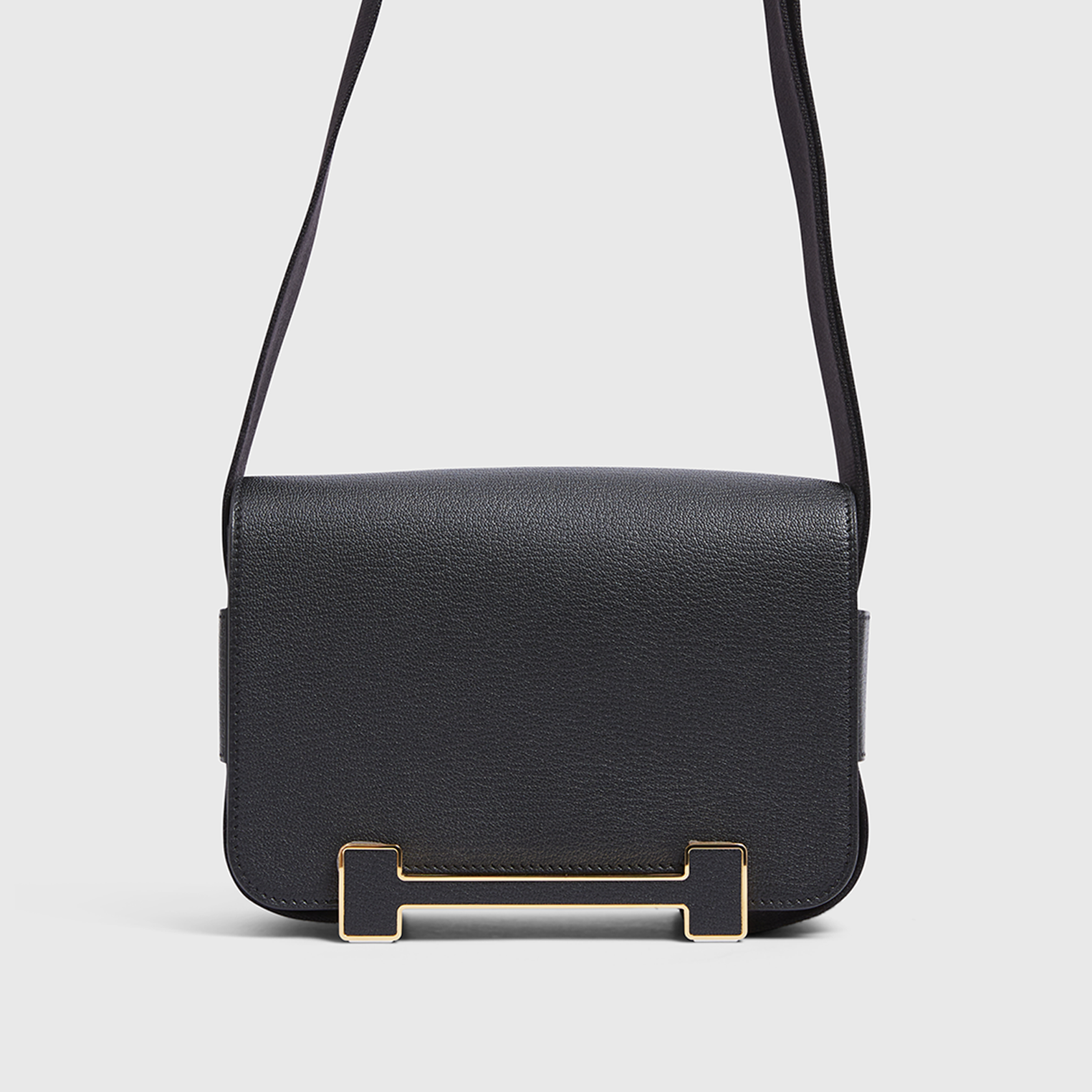 Hermès Geta Bag Chevre Black Gold Hardware