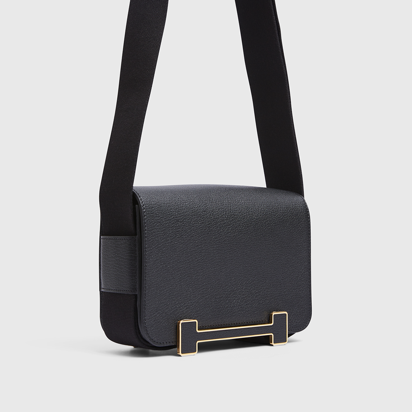 Hermès Geta Bag Chevre Black Gold Hardware