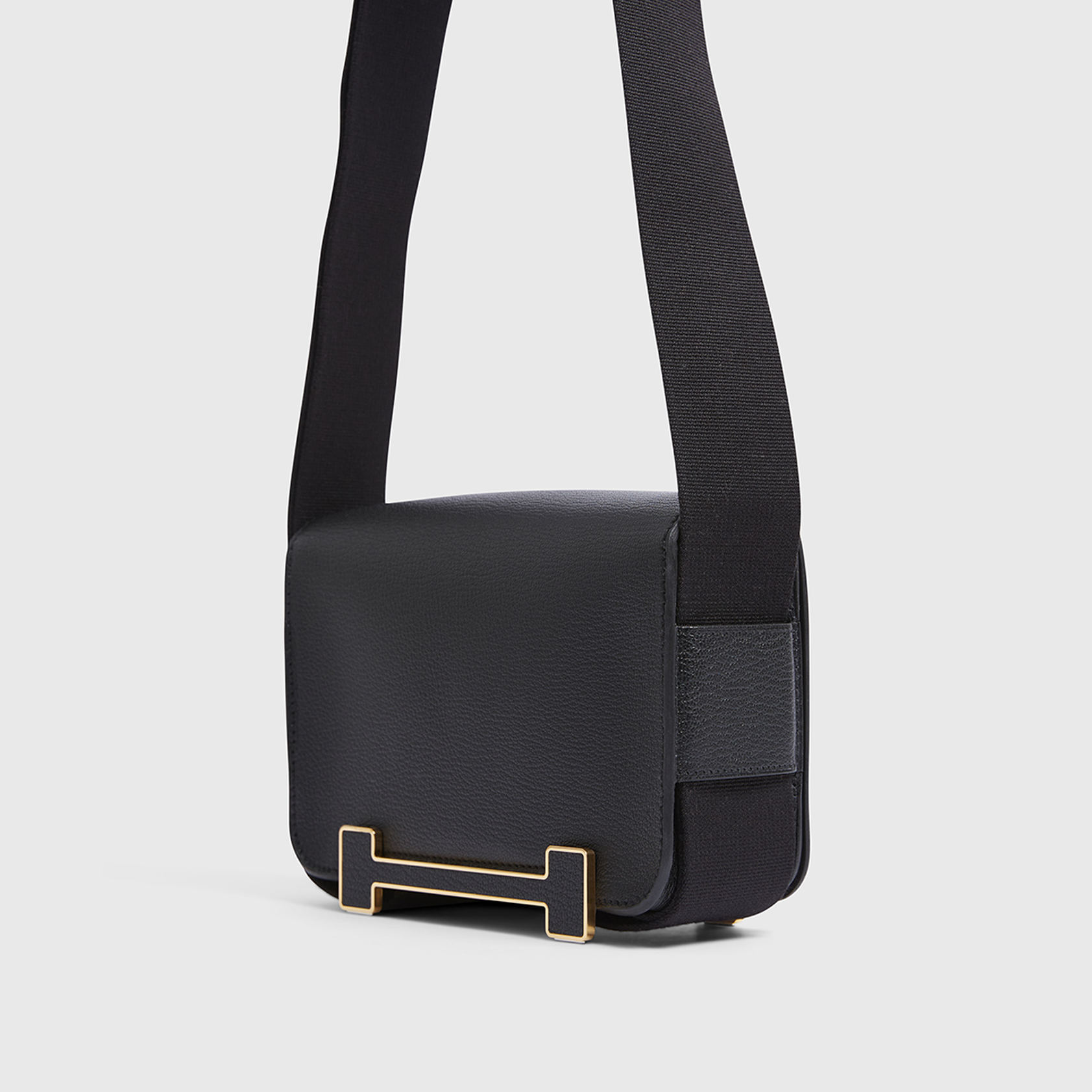 Hermès Geta Bag Chevre Black Gold Hardware