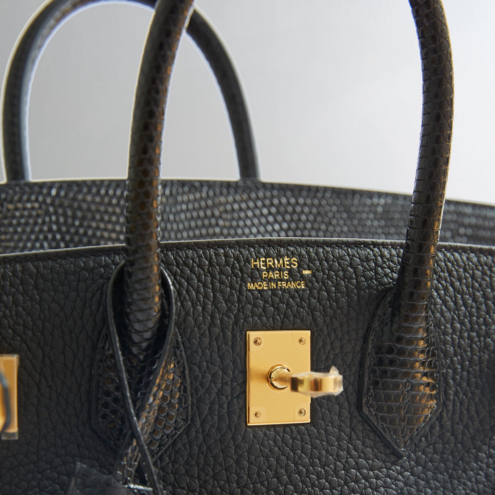 Hermès Birkin Touch 25 Lizard Black Gold Hardware