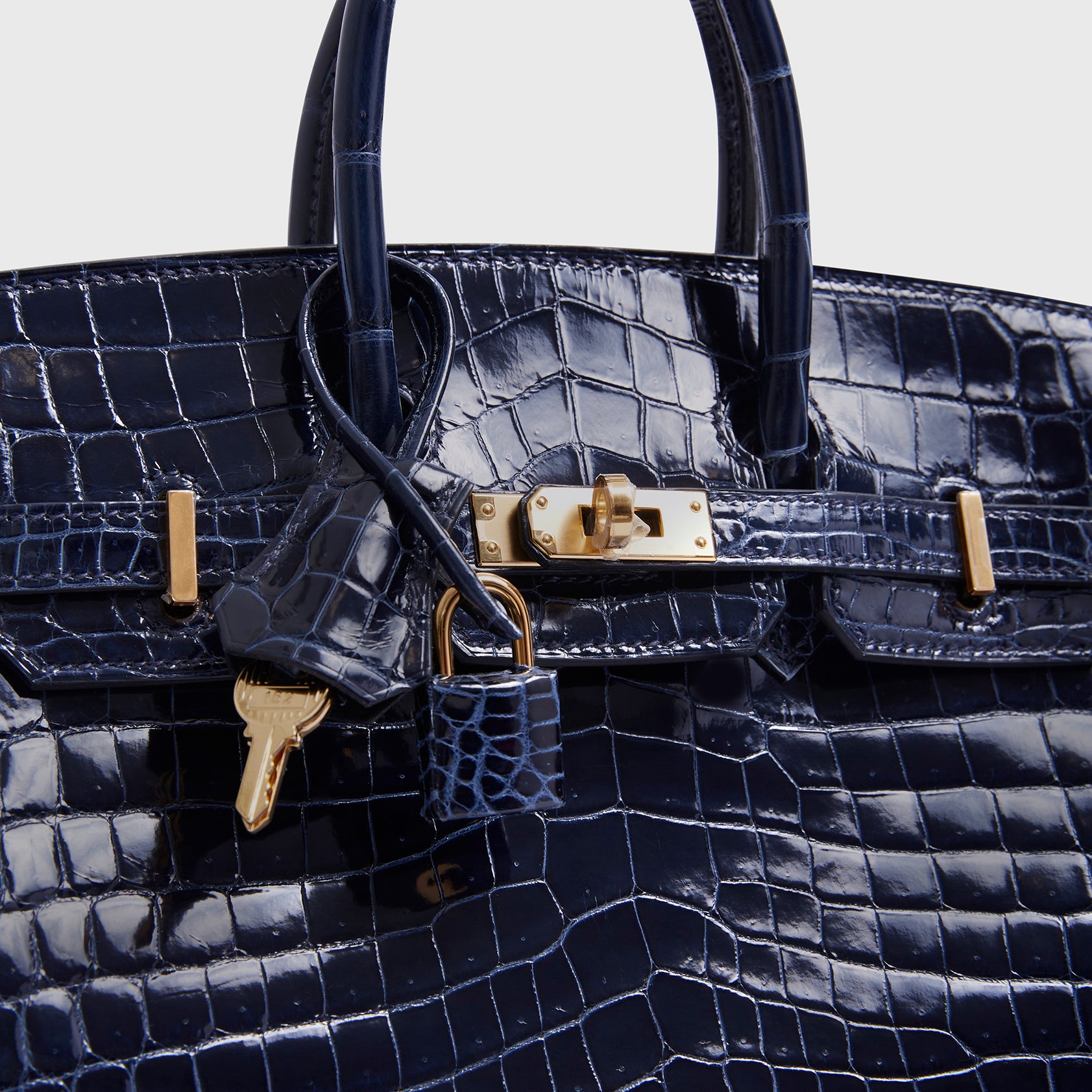 Hermès Birkin 25 Croc Blue Baltique Nilo Shiny Gold Hardware