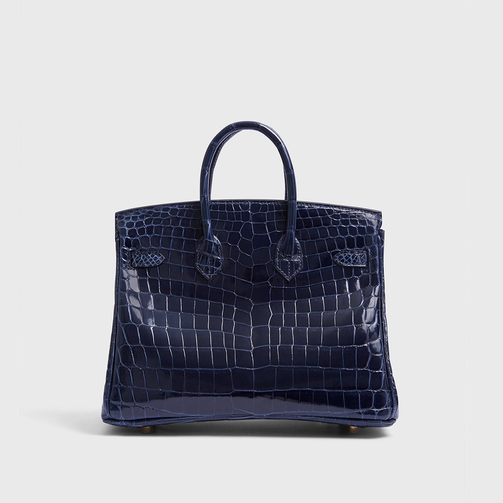 Hermès Birkin 25 Croc Blue Baltique Nilo Shiny Gold Hardware