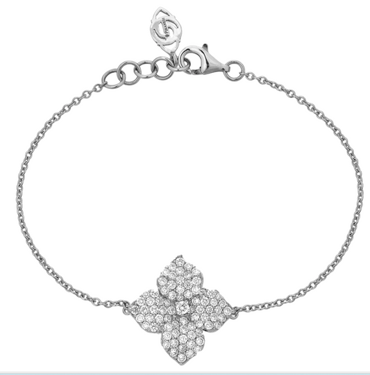 Piranesi Fiore Small Flower Bracelet White Gold In Diamond