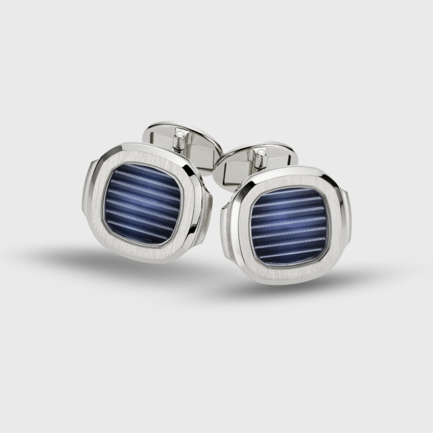 Patek Philippe Nautilus Cufflinks Sunburst Blue White Gold