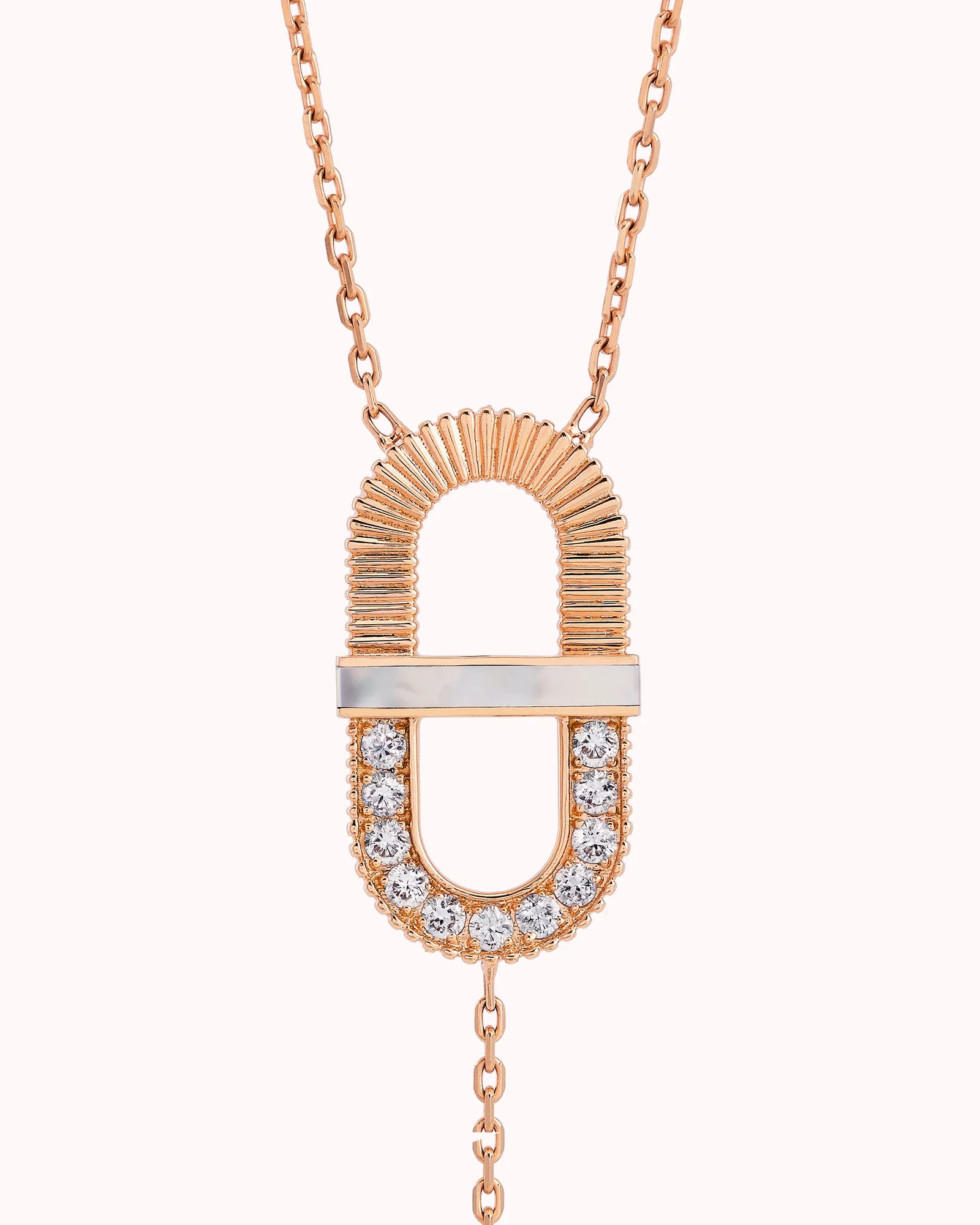 Karina Choudhrie Vitamin Pink Line Necklace - Mother-Of-Pearl